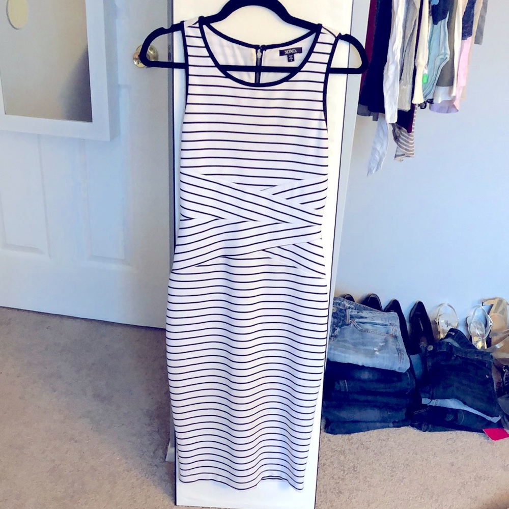 XOXO Black and White Striped Dressed